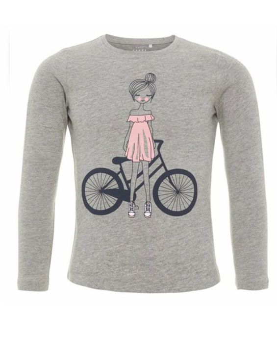 'NAME IT Printed Long Sleeved Blouse Grey