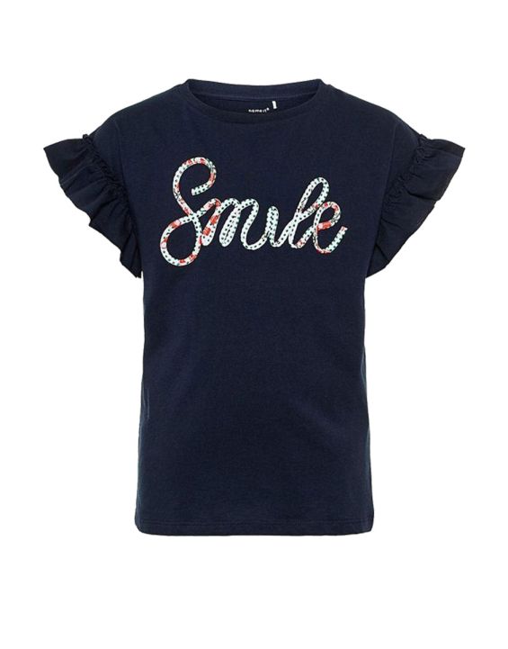 'NAME IT Ruffle Tee Sapphire