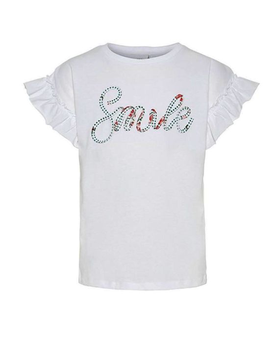 'NAME IT Ruffle Tee White