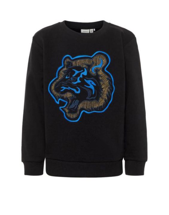 'NAME IT Tiger Embroidered Sweatshirt Black