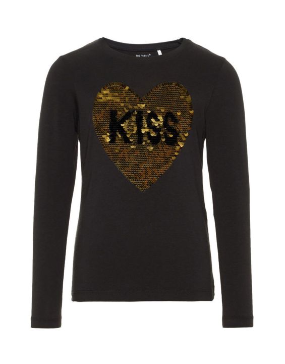 'NAME IT Long Sleeved Flip Sequin Black