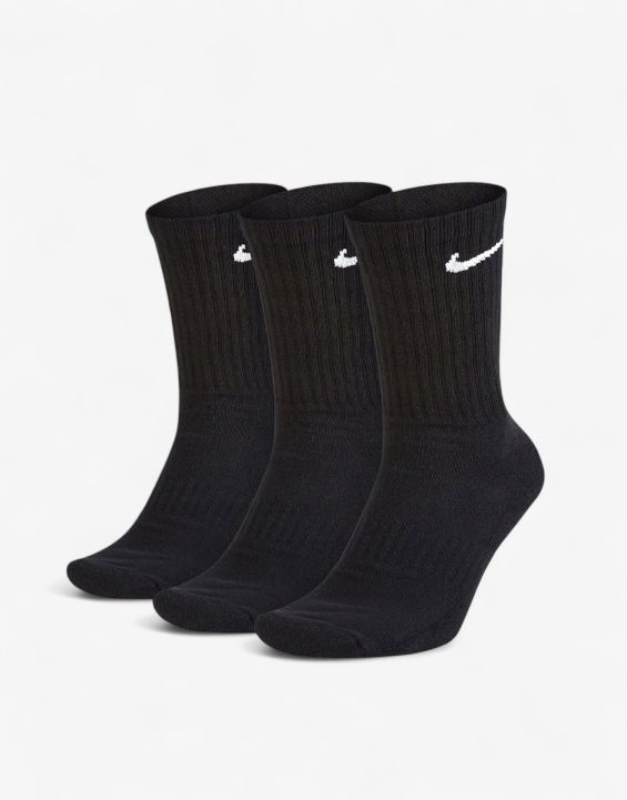 'NIKE 3-Pack Value Cushioned Crew Socks Black 'NIKE 3-Pack Value Cushioned Crew Socks Black