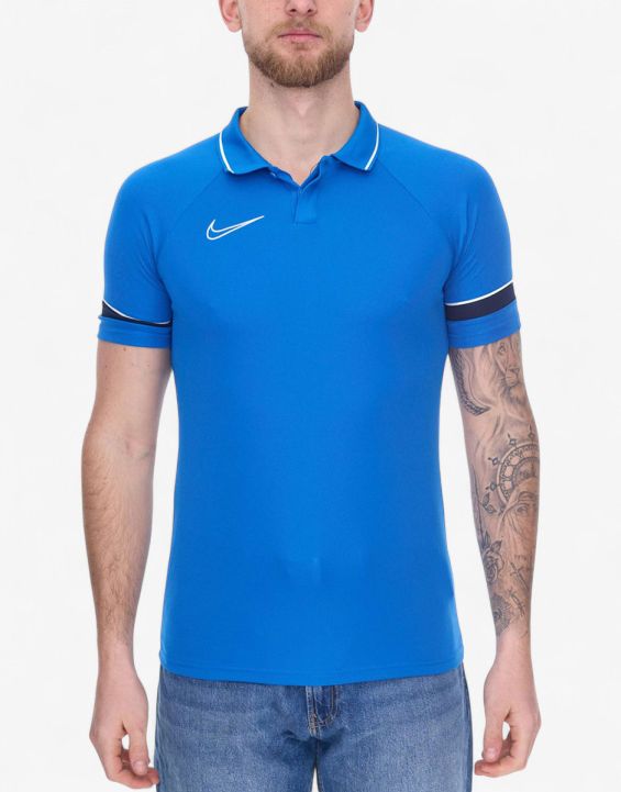 'NIKE Dri-Fit Academy 21 Short Sleeve Polo Blue