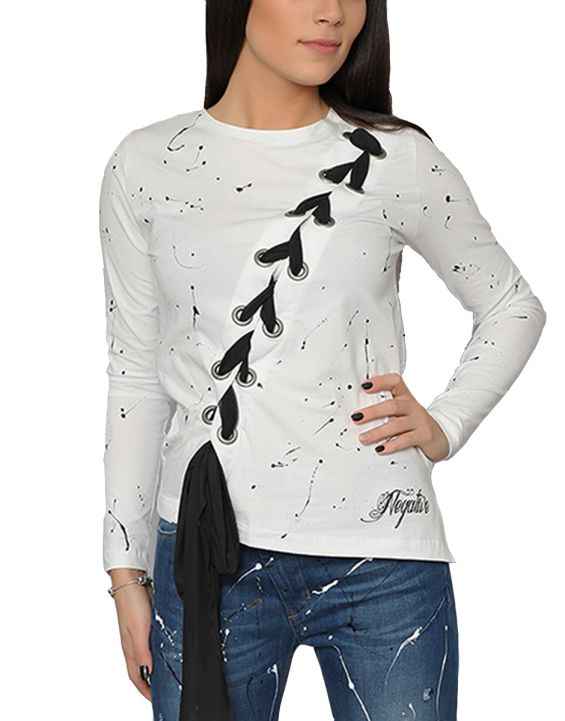 'NEGATIVE Elena Blouse White