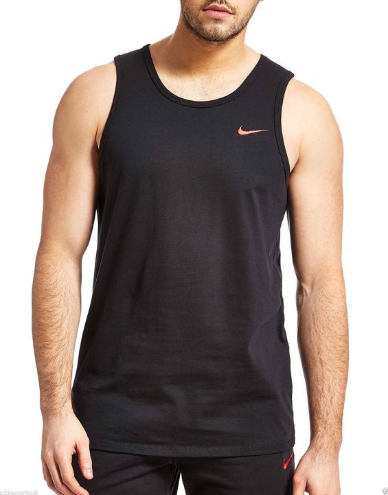 'NIKE Athletic Swoosh Logo Top Black