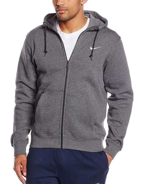 'NIKE Swoosh Full Zip Fleece Hoodie Grey 