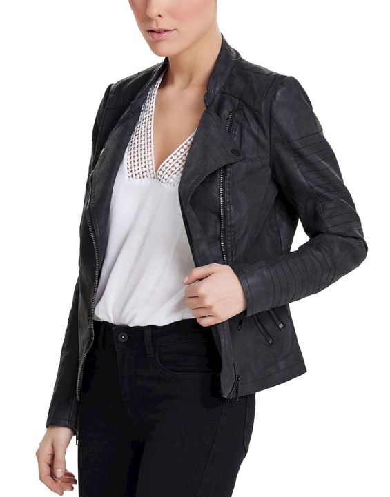 'ONLY Biker Jacket  Faux Leather Black