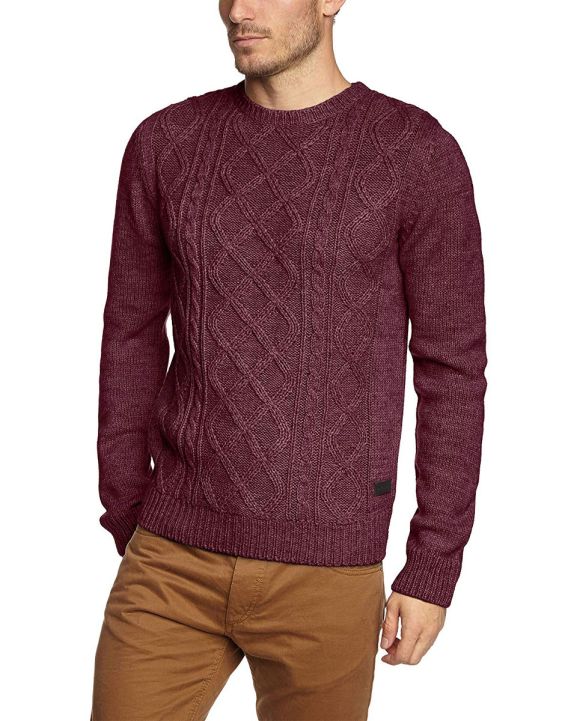 'ONLY&SONS Cable Knitted Pullover Bordo