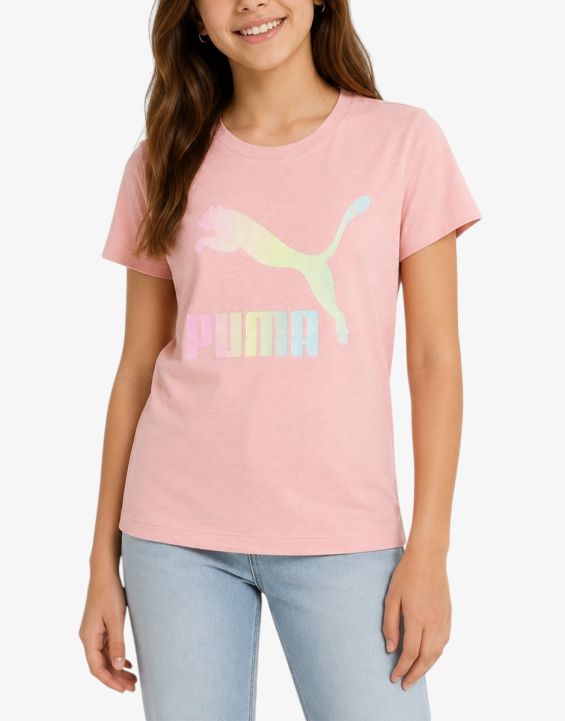 'PUMA Clasics Shiny Color Logo Tee Pink