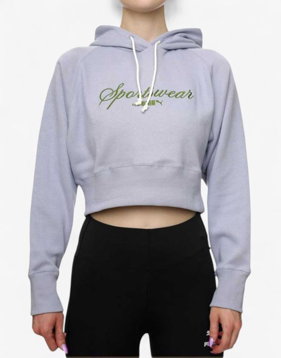'PUMA Classics Relaxed Cropped Hoodie Grey