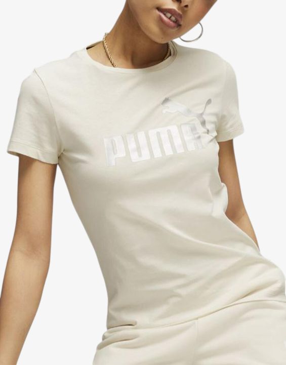 'PUMA Classics Shiny Logo Tee Alpine Snow
