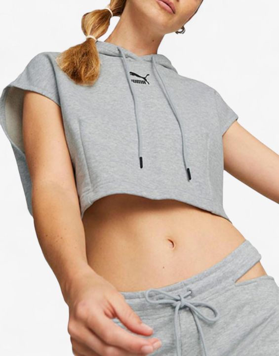 'PUMA Dare To Hooded Cropped Top Grey
