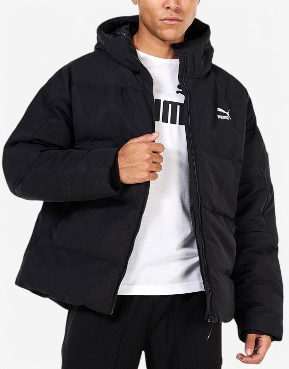 'PUMA Down Puffer Full-Zip Hooded Jacket Black