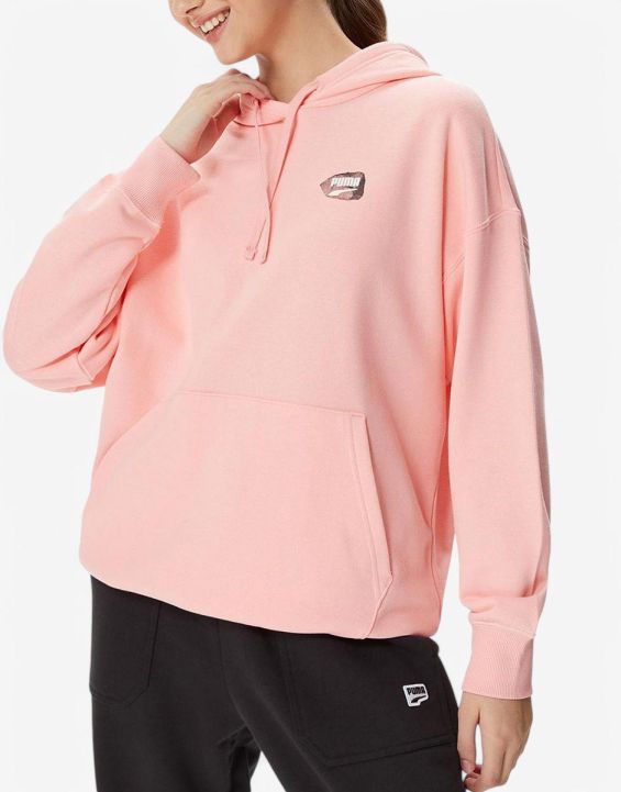 'PUMA Downtown Oversized Graphic Hoodie Pink 'PUMA Downtown Oversized Graphic Hoodie Pink