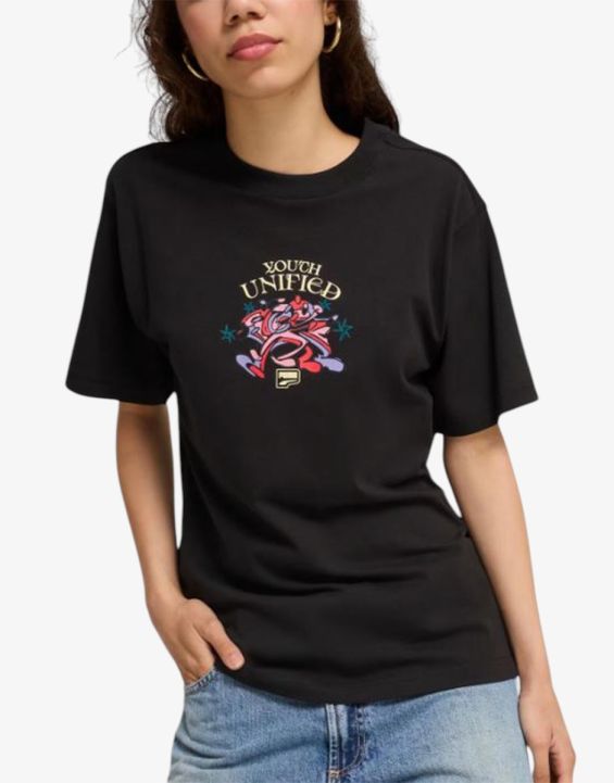'PUMA Downtown Relaxed Graphic W Tee Black