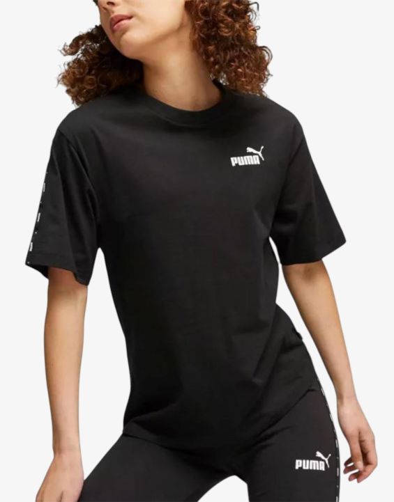 'PUMA Essential+ Tape Tee Black