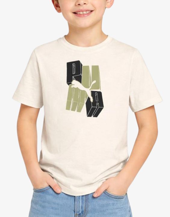 'PUMA Essentials Graphic Tee Beige