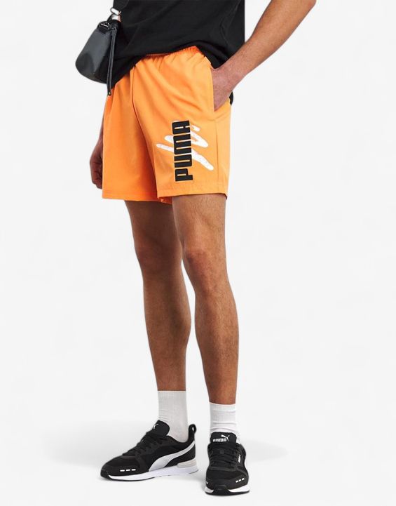 'PUMA Essentials Logo Lab Cat Woven Shorts Orange 'PUMA Essentials Logo Lab Cat Woven Shorts Orange