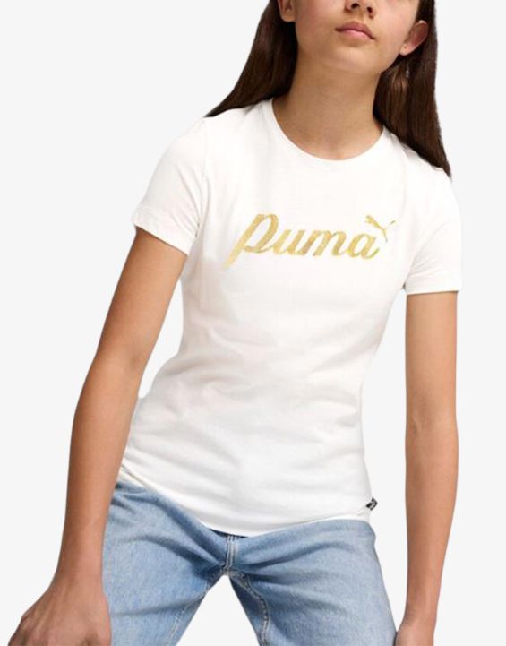 'PUMA Essentials Script Metallic Tee White