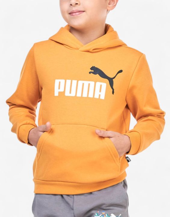 'PUMA Essentials+ 2 Color Big Logo Hoodie Orange