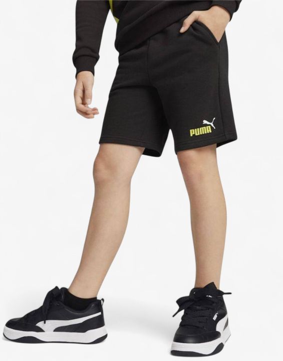 'PUMA Essentials+ 2 Color Logo Shorts Black/Yellow
