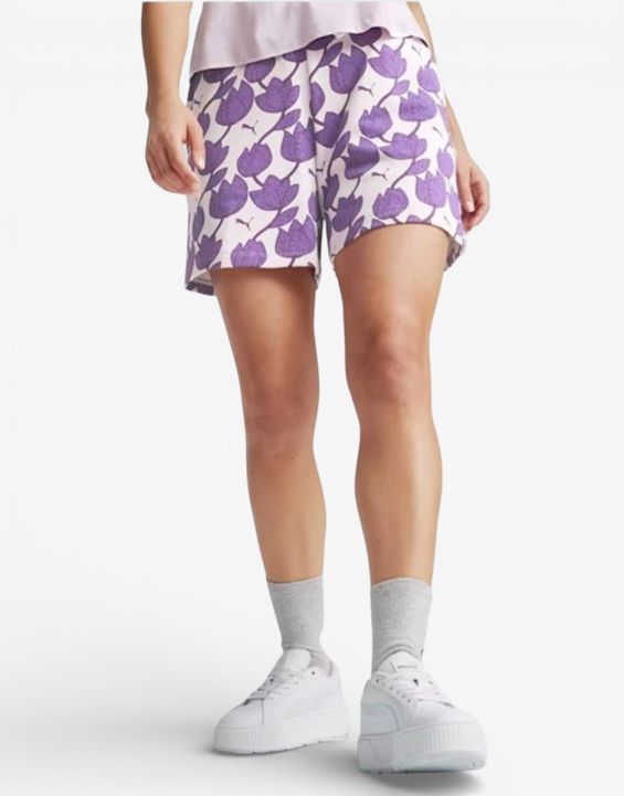 'PUMA Essentials+ Blossom 5 Aop Shorts Purple