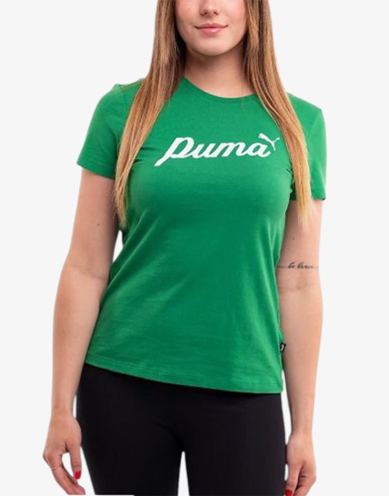 'PUMA Essentials+ Blossom Script Tee Green