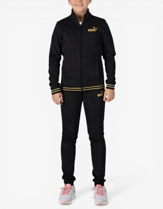 'PUMA Essentials+ Glitter Full-Zip Tracksuit Black