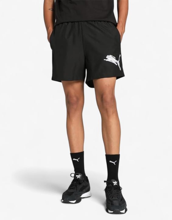 'PUMA Essentials+ Logo Lab Cat Woven Shorts Black
