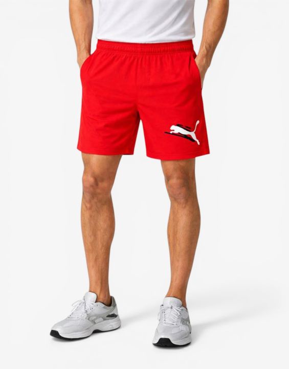 'PUMA Essentials+ Logo Lab Shorts Red