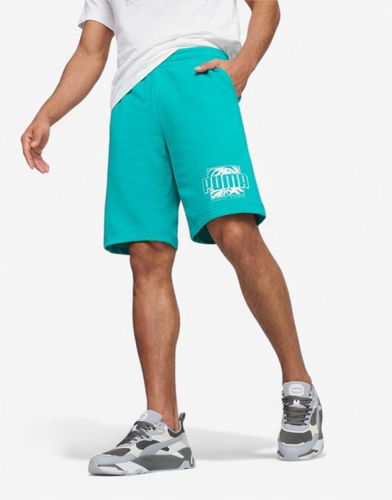 'PUMA Essentials+ Palm Resort Sweat Shorts Turquoise 'PUMA Essentials+ Palm Resort Sweat Shorts Turquoise