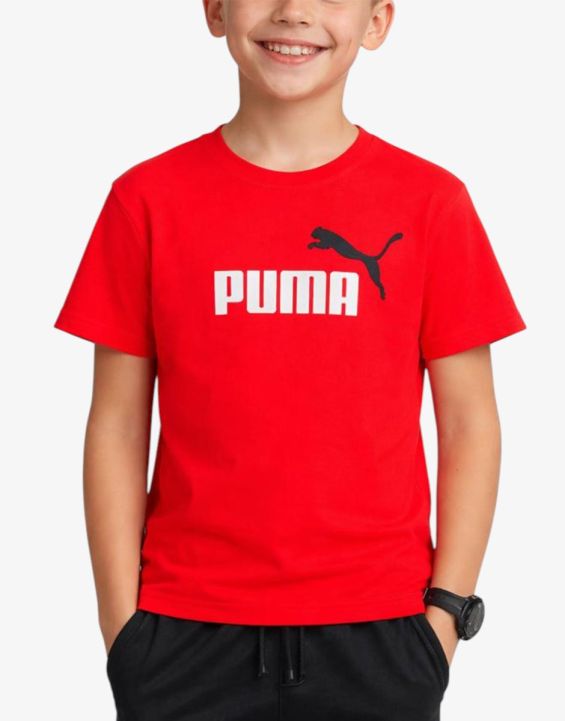 'PUMA Essentials+ Two-Tone Logo Tee Red