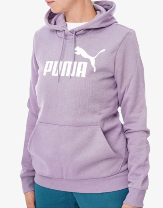 'PUMA Essetials Logo Fleece Hoodie Grape Mist