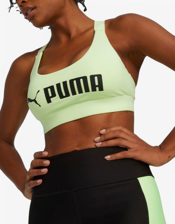 'PUMA Fit Mid Impact Training Bra Green