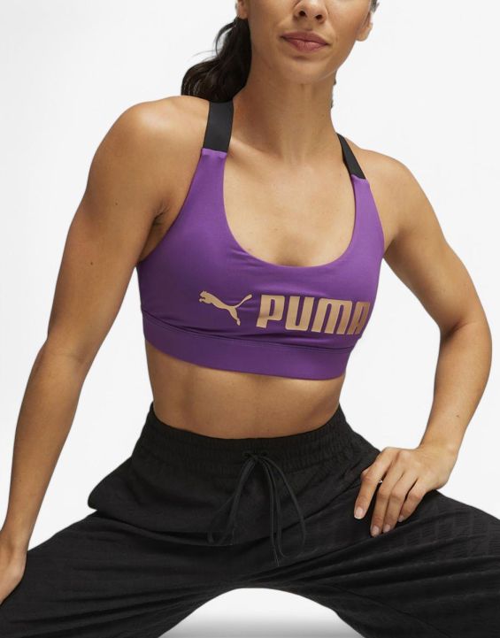 'PUMA Fit Mid Impact Training Bra Purple