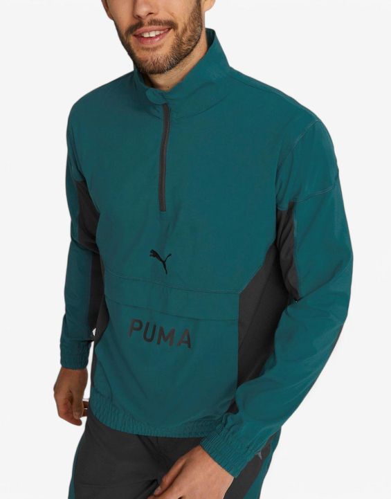 'PUMA Fit Woven Half-Zip Training Jacket Green
