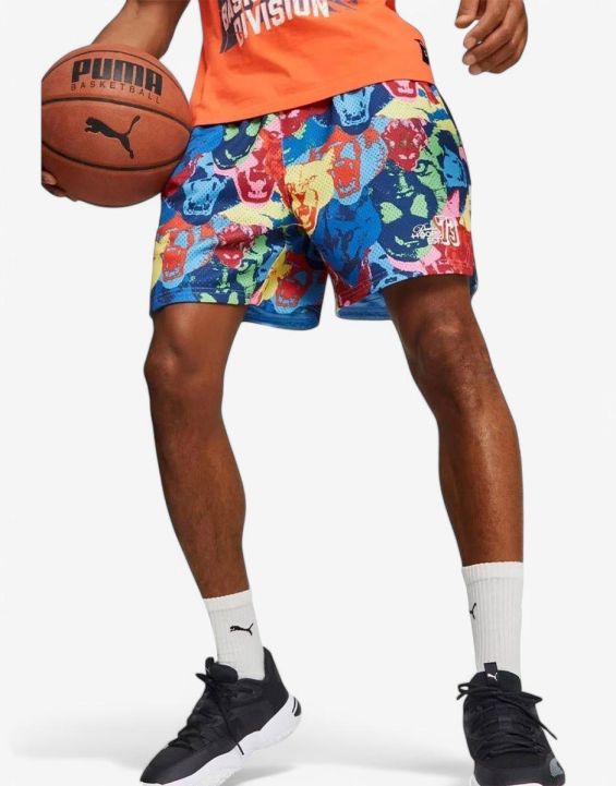 'PUMA Franchise All Over Printed Basketball Shorts Multicolor