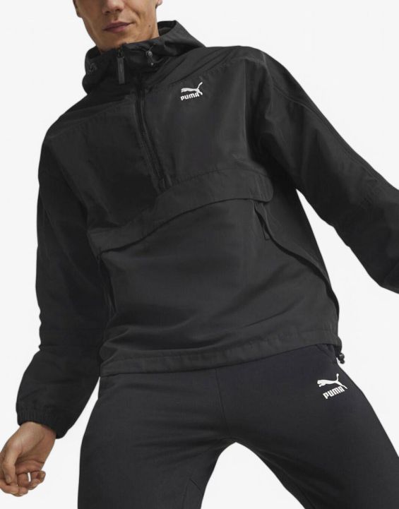 'PUMA Half-Zip Hooded Windbreaker Black