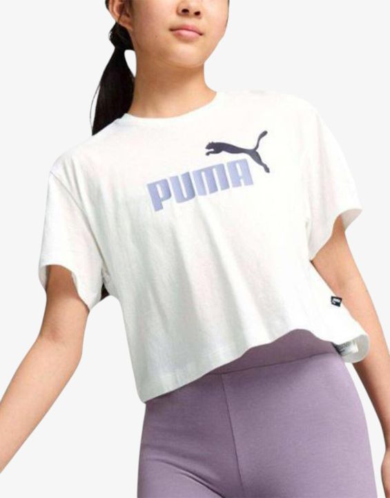 'PUMA Logo Cropped Tee White