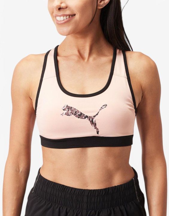 'PUMA Mid Impact 4Keeps Graphic Bra Pink