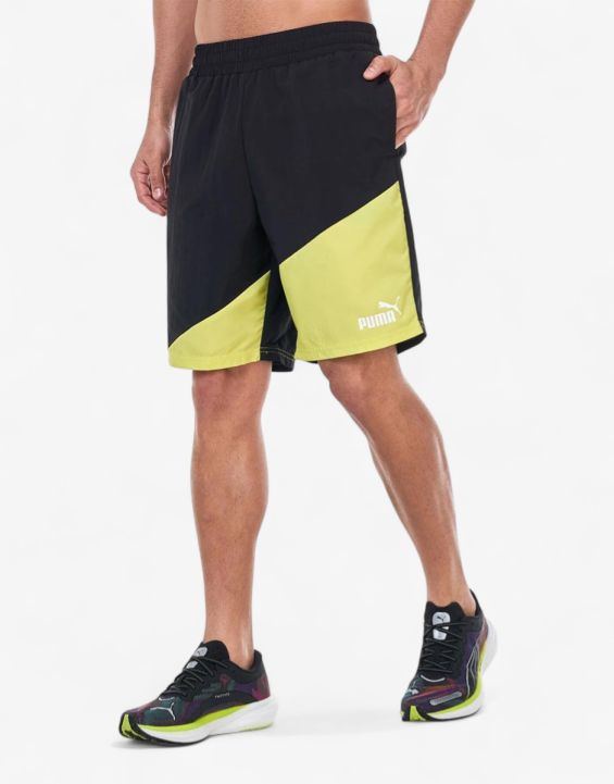 'PUMA Power Colorblock Shorts Black/Yellow