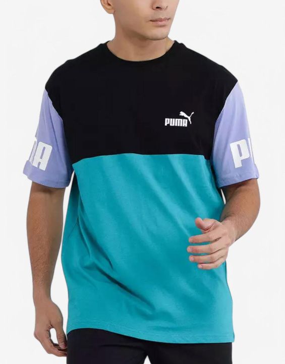 'PUMA Power Colorblock Tee Deep Aqua/Multi