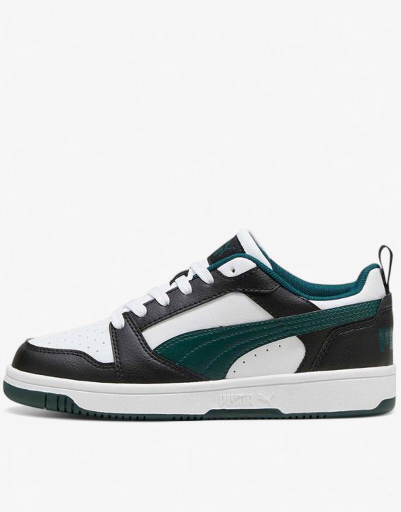 'PUMA Rebound V6 Lo Shoes White/Black/Green