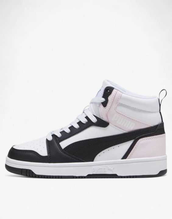 'PUMA Rebound V6 Mid Shoes White/Black/Pink