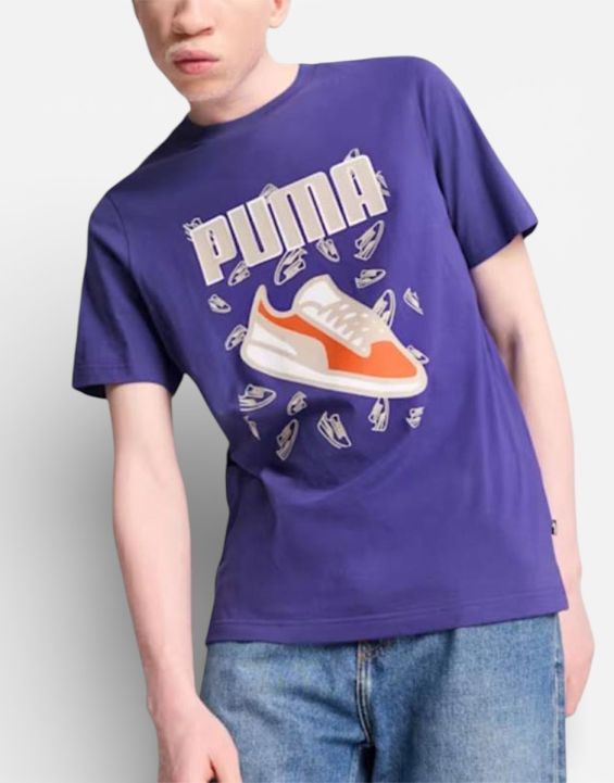 'PUMA Sneaker Logo Graphic Tee Blue