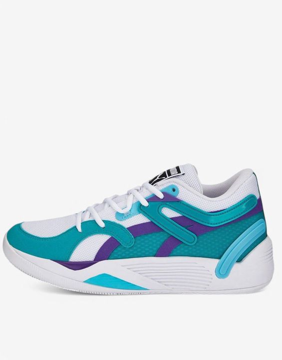 'PUMA Trc Blaze Court Basketball Shoes White/Deep Aqua