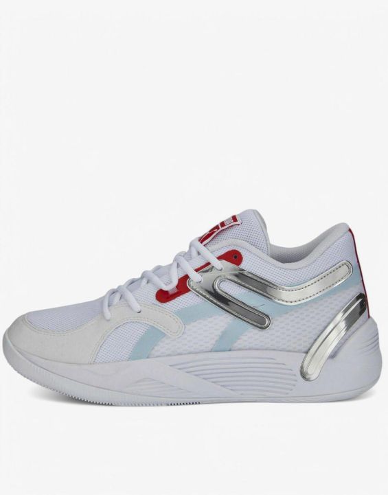 'PUMA TRC Blaze Court Basketball Shoes White/Light Aqua