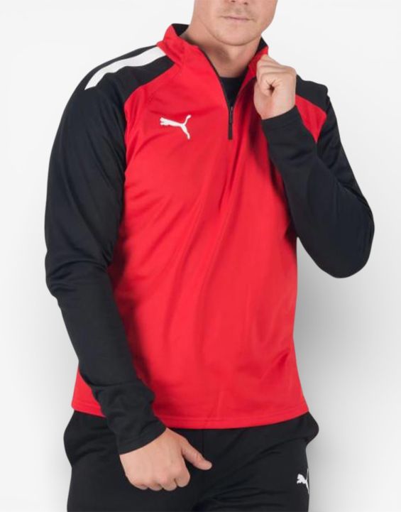 'PUMA Тeam Liga Quarter-Zip Football Top Red/Black