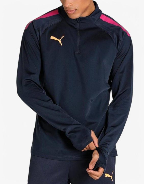 'PUMA ТeamLiga Quarter-Zip Football Top Navy