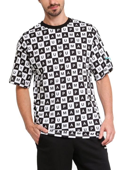 'PUMA Checkboard AOP Tee Black